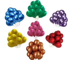 12" Helium Grade Metallic Balloons - 100/Bag