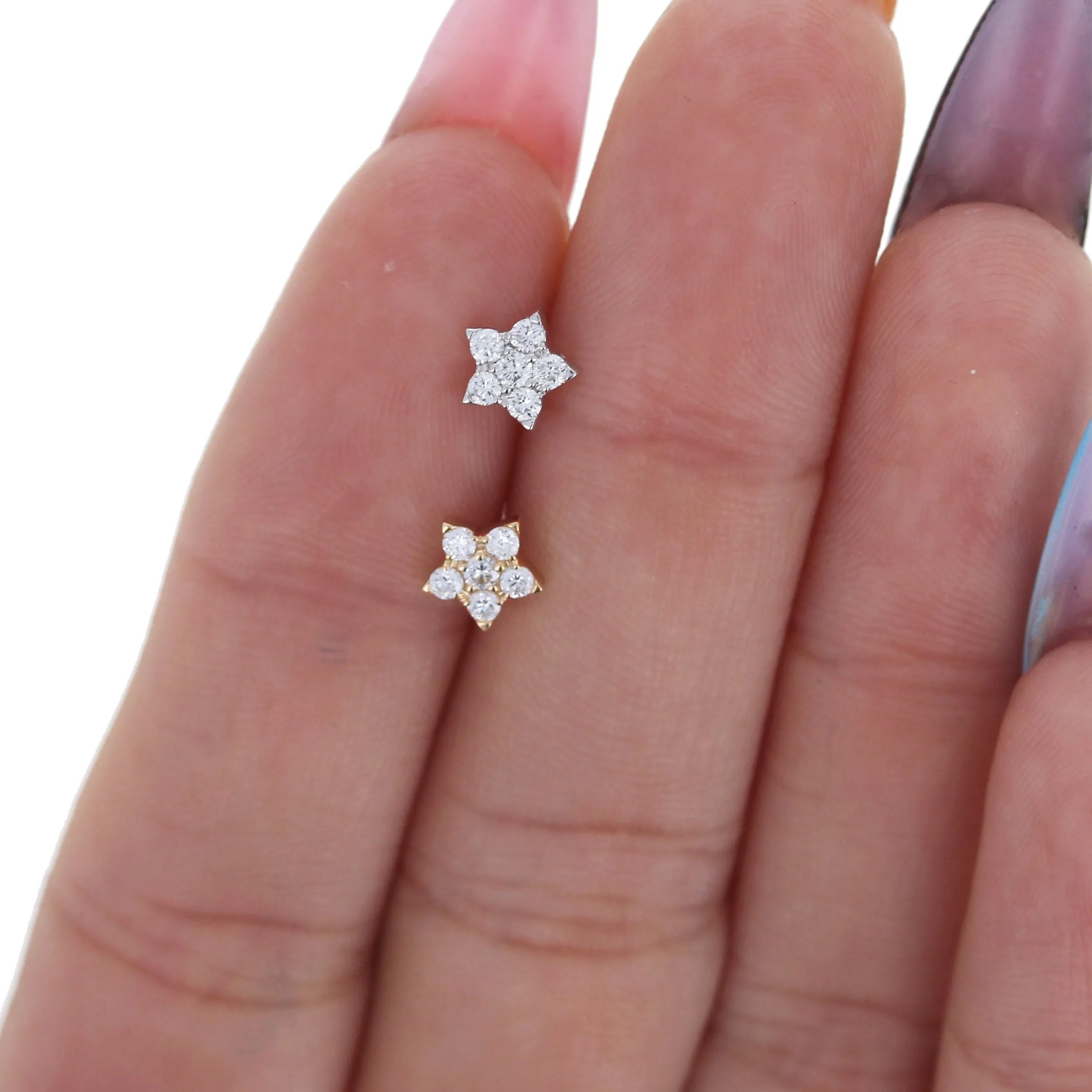 14kt Diamond Star Studs