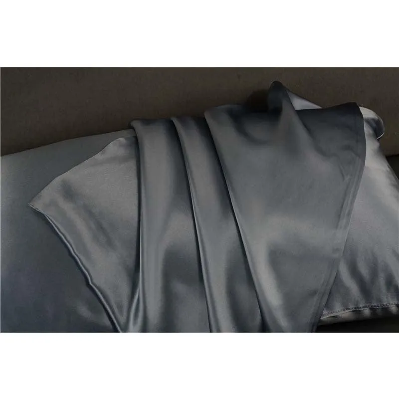 19 Momme silk pillowcase - Envelope - Queen - Grey Blue