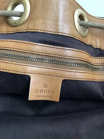 1990s GUCCI DENIM LEATHER BUCKET BAG