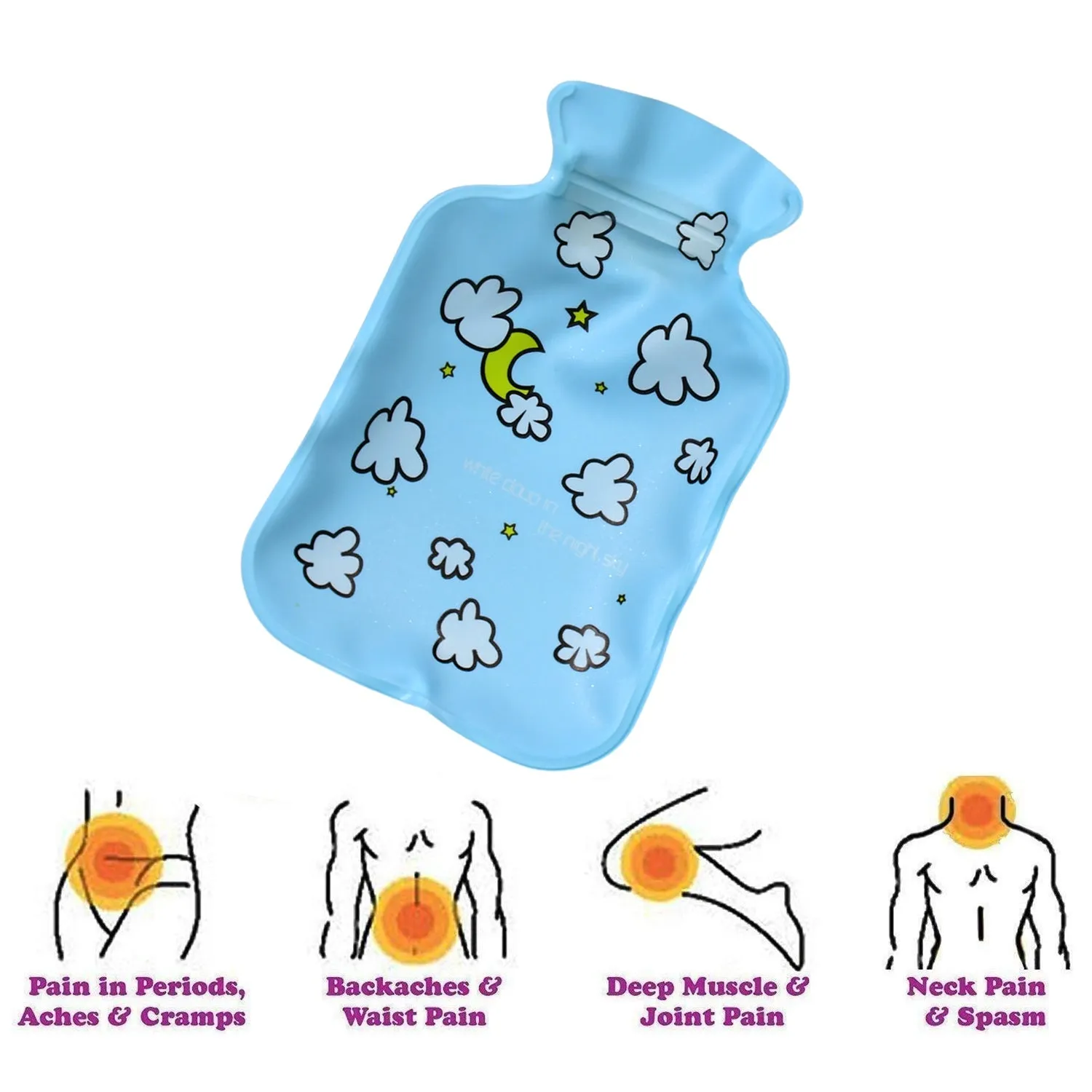 1pc Mix designs Small Hot Water Bag with Cover for Pain Relief, Neck, Shoulder Pain and Hand, Feet Warmer, Menstrual Cramps.