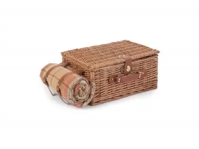 2 PERSON AUTUMN RED TARTAN HAMPER