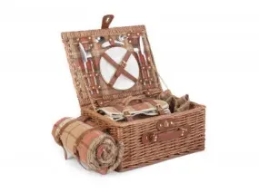 2 PERSON AUTUMN RED TARTAN HAMPER