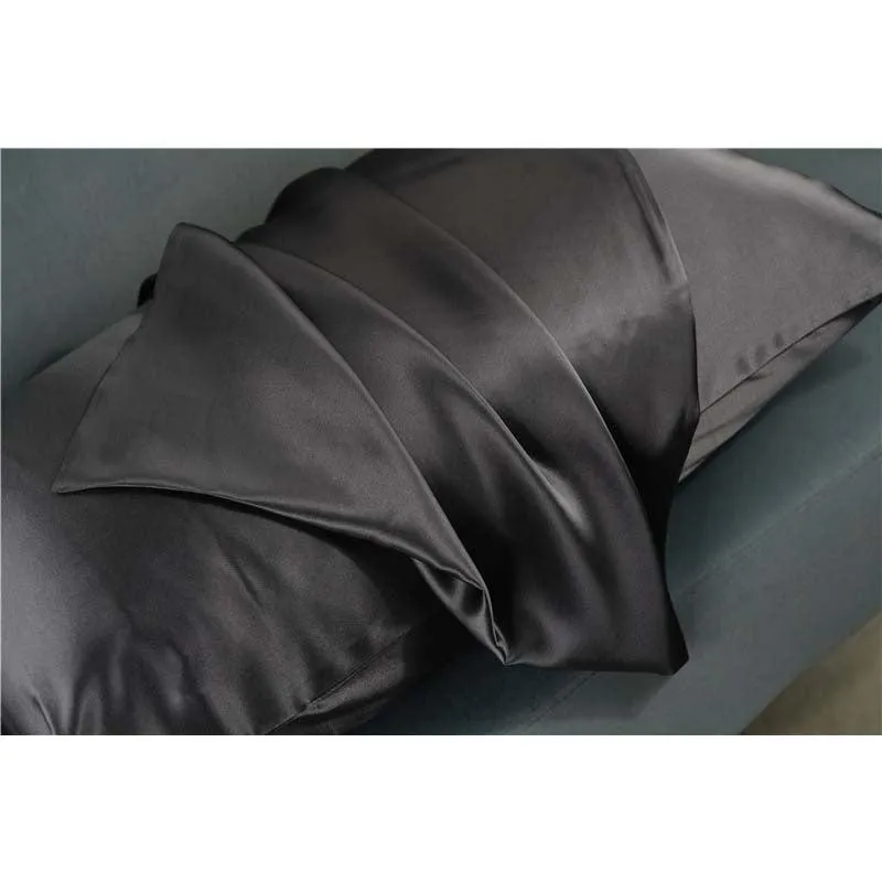 25 momme silk pillowcase - queen - envelope - Dark Grey