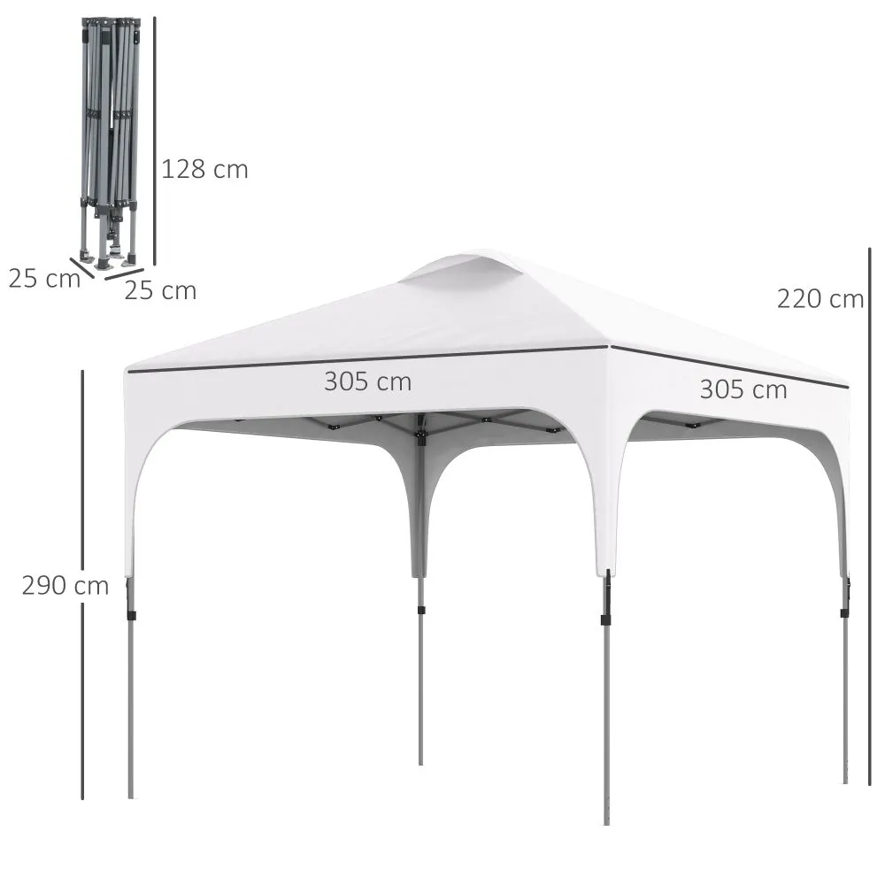 3 x 3m Pop Up Gazebo, Carry Bag 4 Leg Weight Bags White