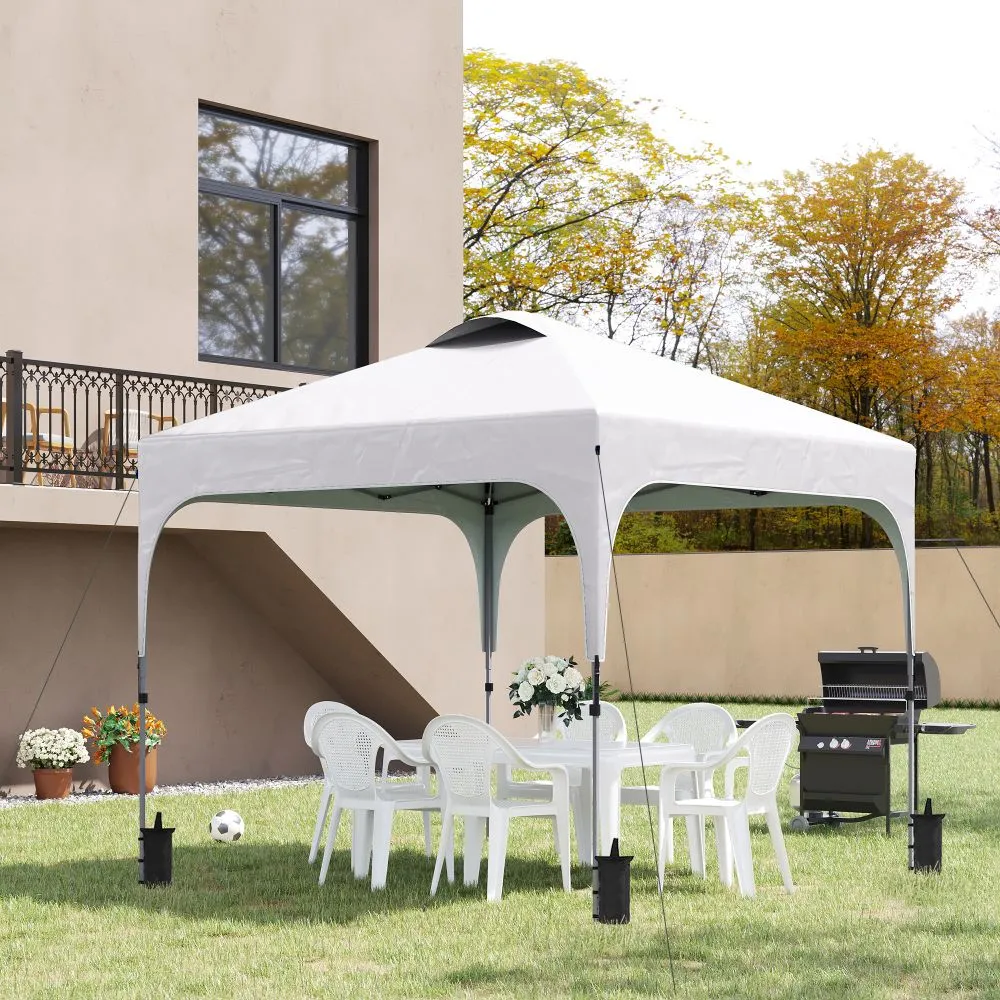 3 x 3m Pop Up Gazebo, Carry Bag 4 Leg Weight Bags White