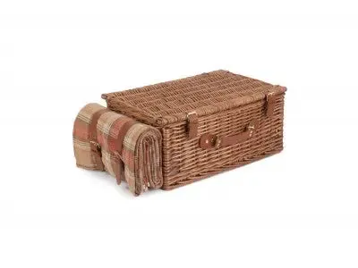 4 PERSON AUTUMN RED TARTAN HAMPER