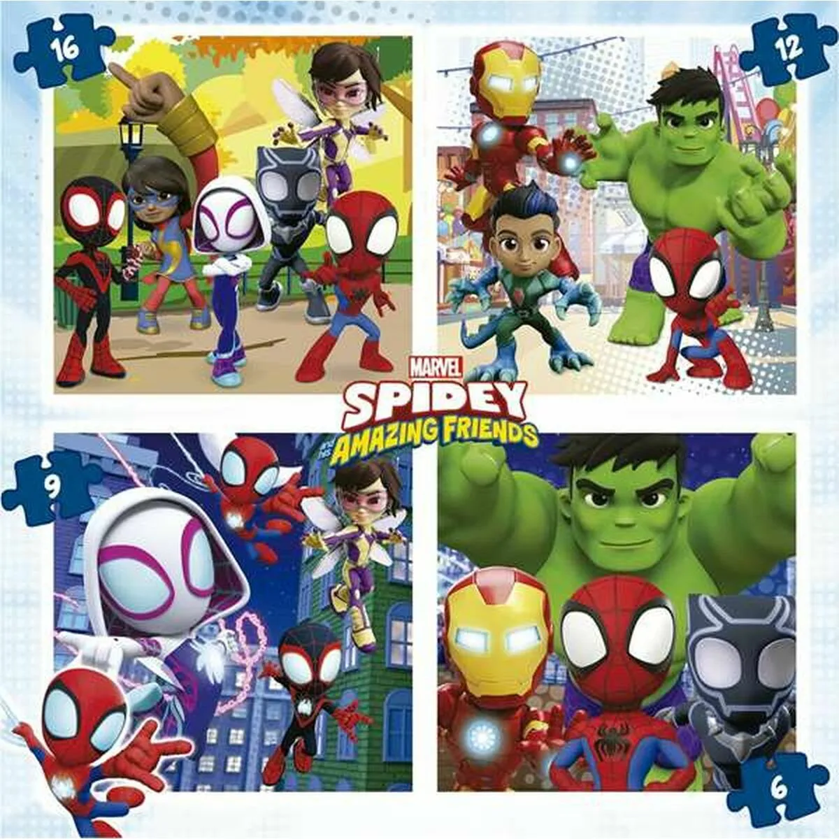 4-Puzzle Set Spidey & His Amazing Friends 43 Pieces