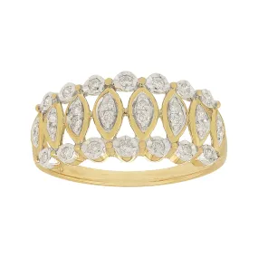 9ct Yellow Gold Round Brilliant Cut 0.20 Carat tw of Diamonds Ring