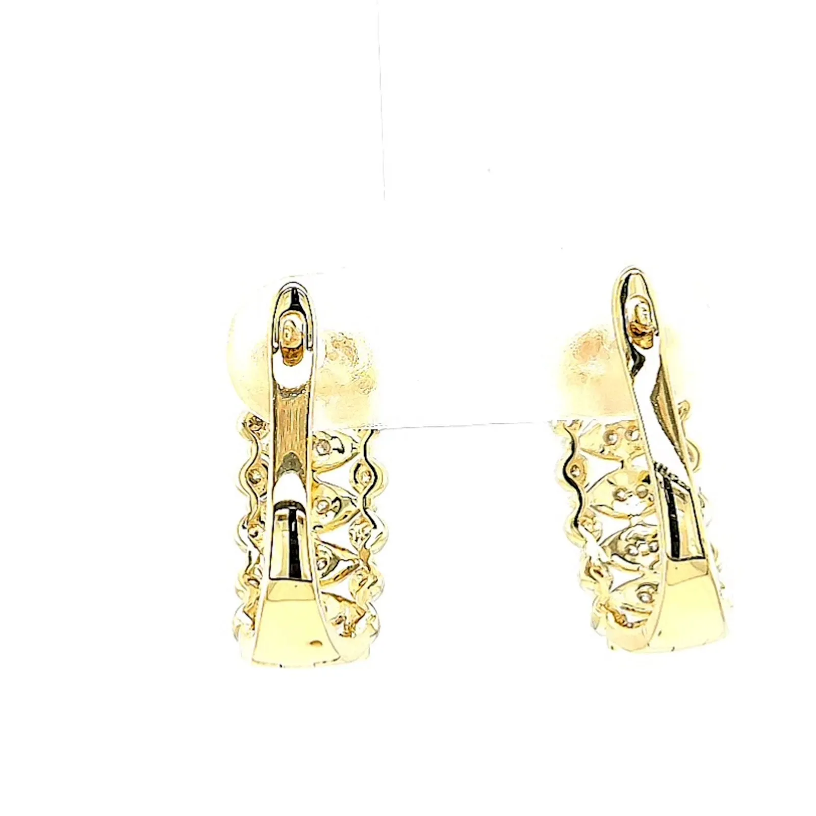 9ct Yellow Gold Round Brilliant Cut 1/4 CARAT tw of Diamonds Huggies Earrings