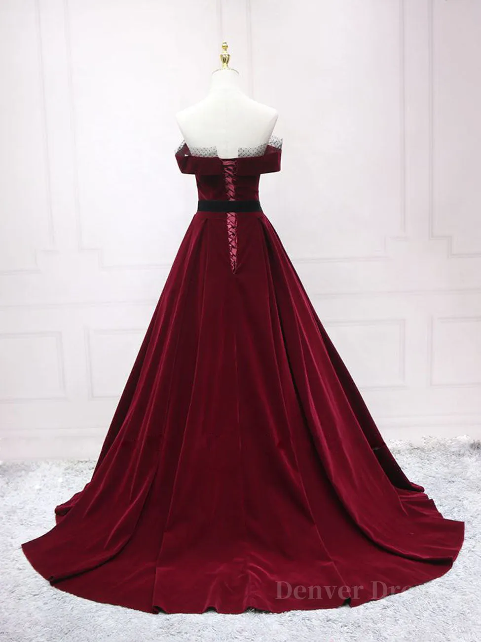 A-Line Burgundy Long Prom Dresses Burgundy Formal Evening Dresses