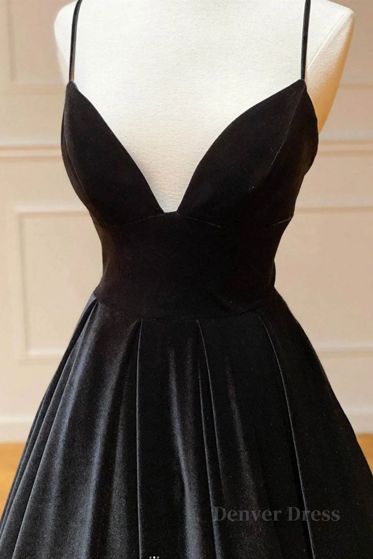 A Line V Neck Backless Black Velvet Long Prom Dresses V Neck Black Formal Dresses Black Velvet Evening Dresses