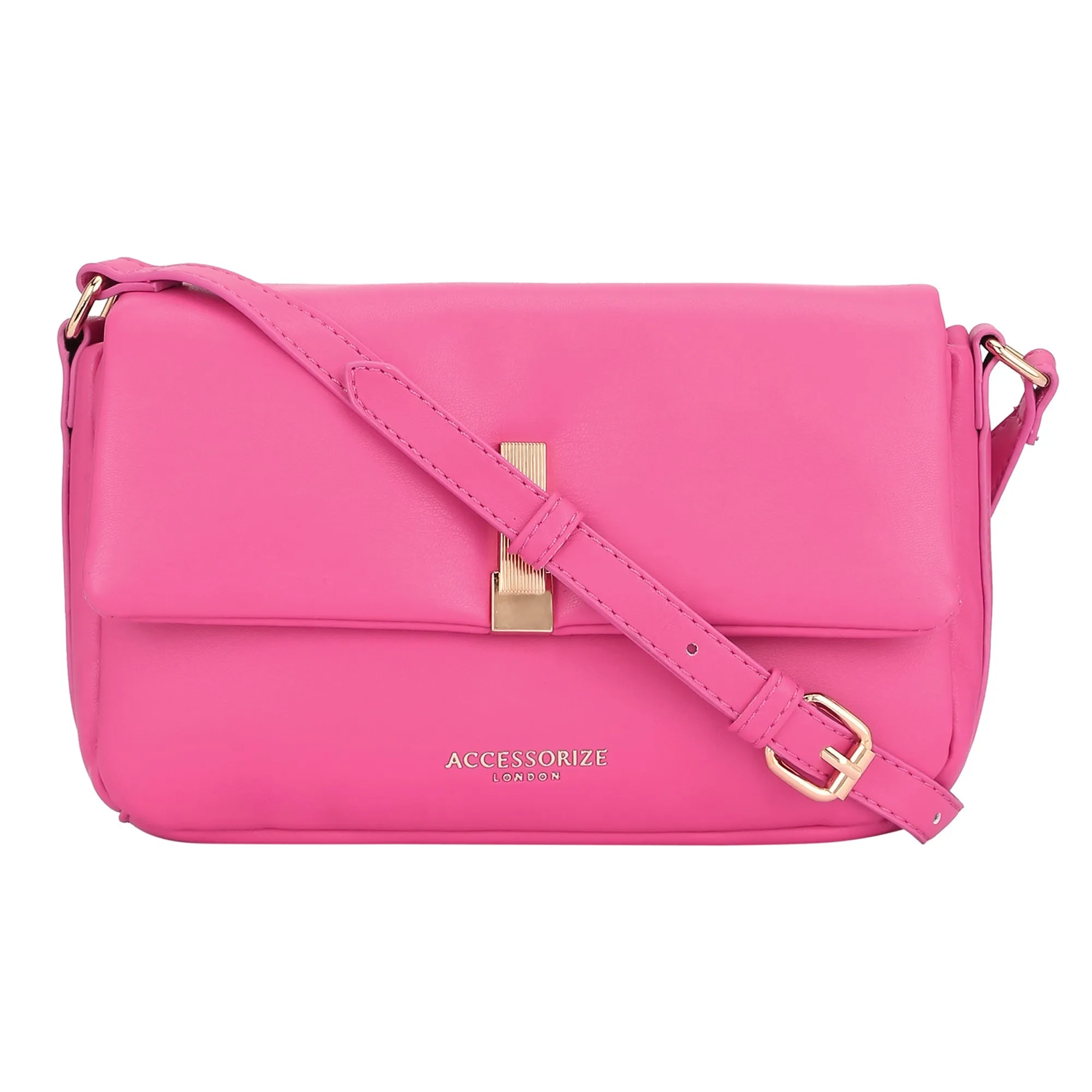 Accessorize London Women's Fuchsia Puffer Cross Body Bag