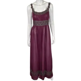 Adrianna Papell Purple Beaded Evening Gown