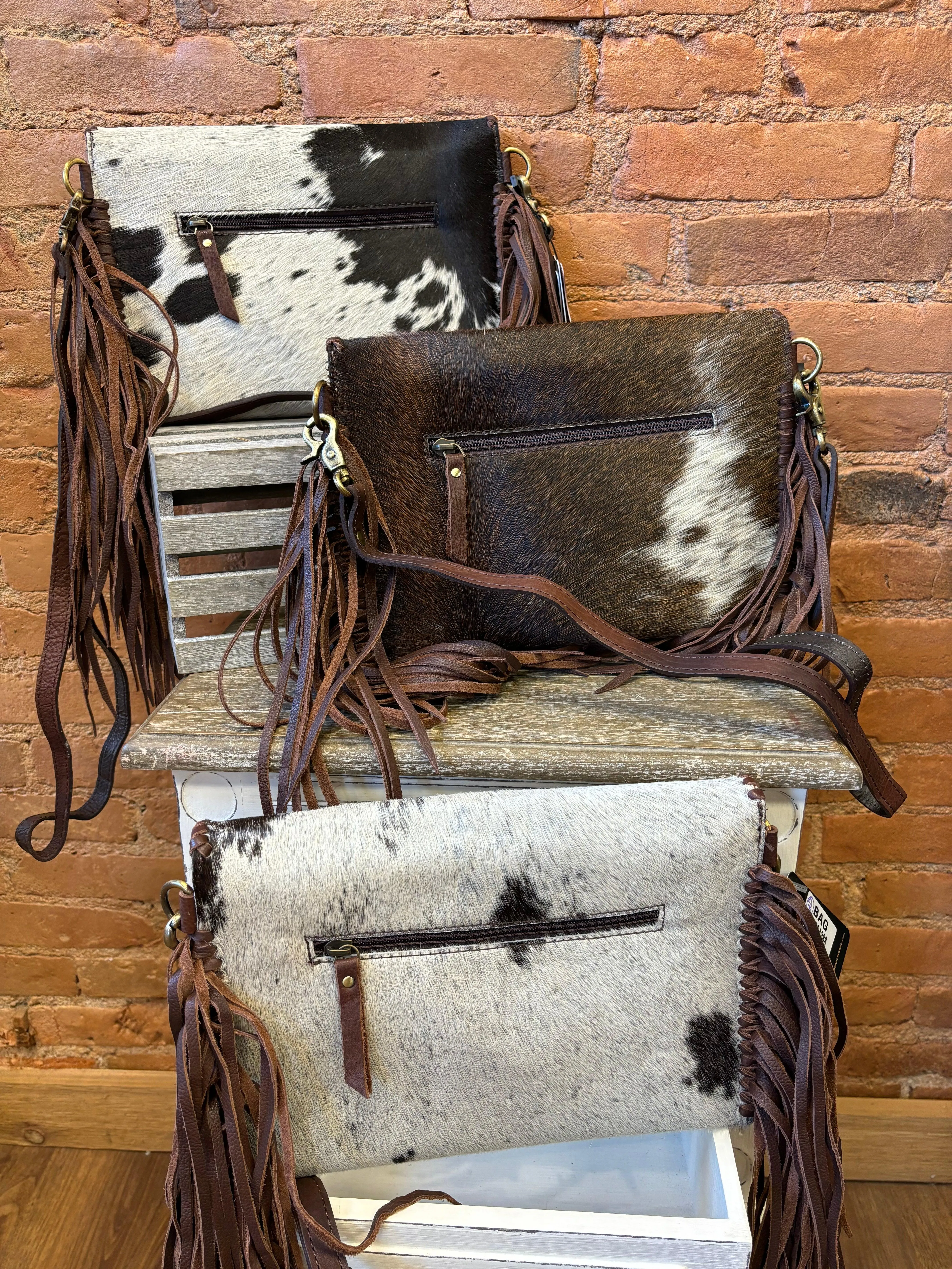 American Darling Hair On Cowhide Fringe Crossbody Purse ADBGA388