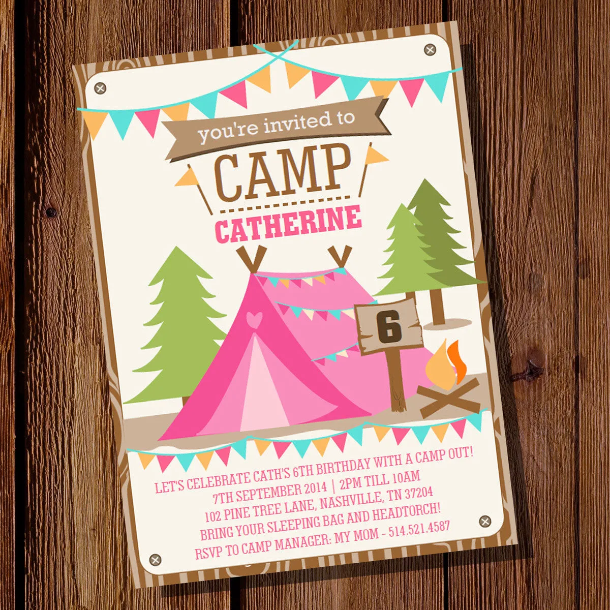 Backyard Camping Party Decorations for a Girl | Summer Party Campout