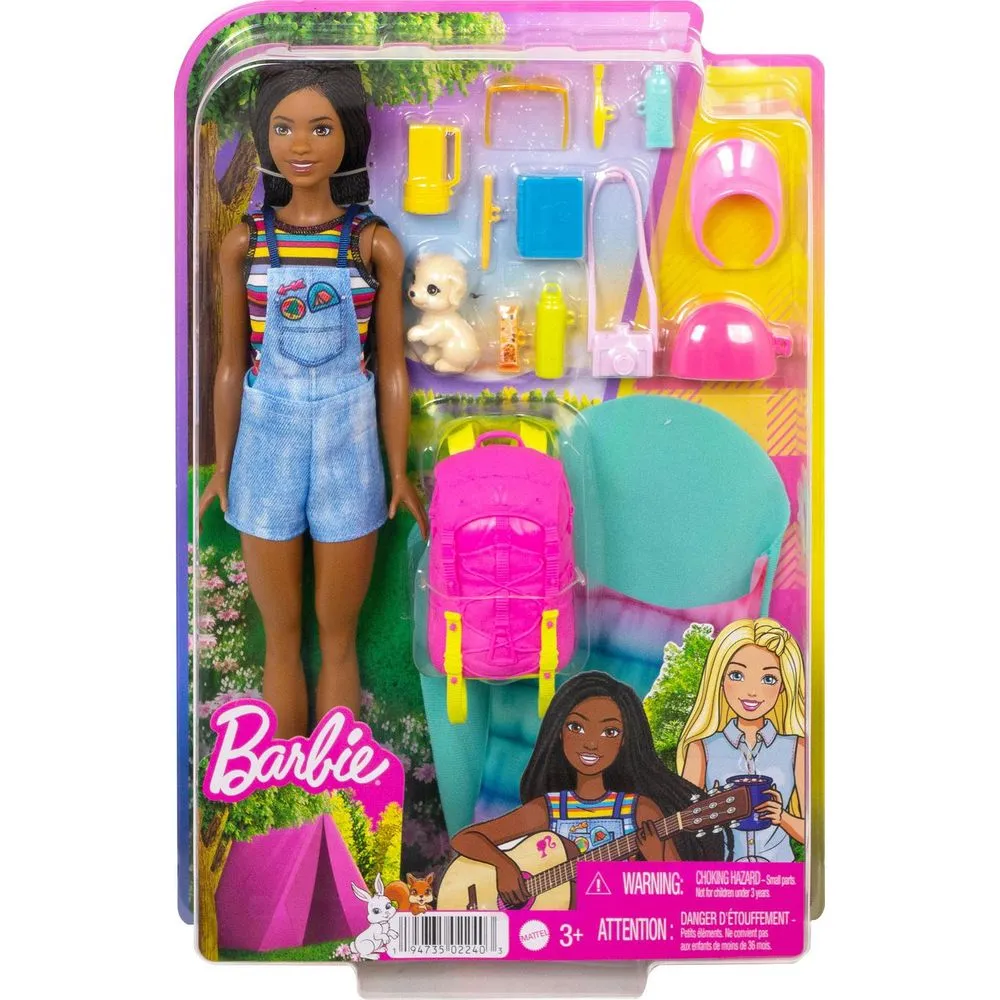 Barbie HDF74 It Takes Two "Brooklyn" Camping Doll with Pet Puppy And Accessories Set