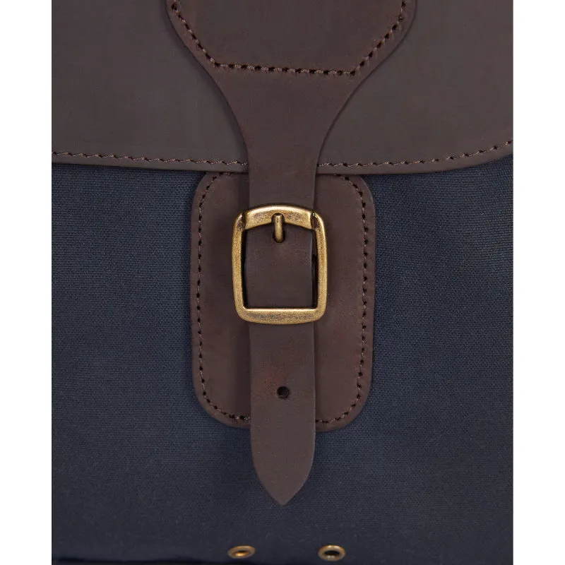 Barbour Wax Leather Briefcase - Navy