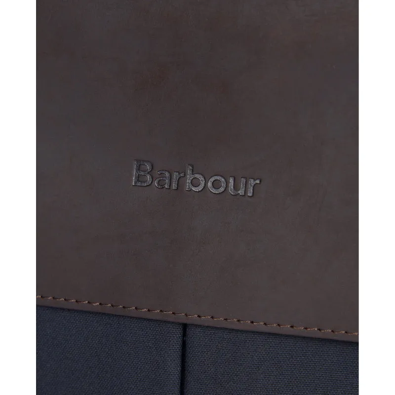 Barbour Wax Leather Briefcase - Navy