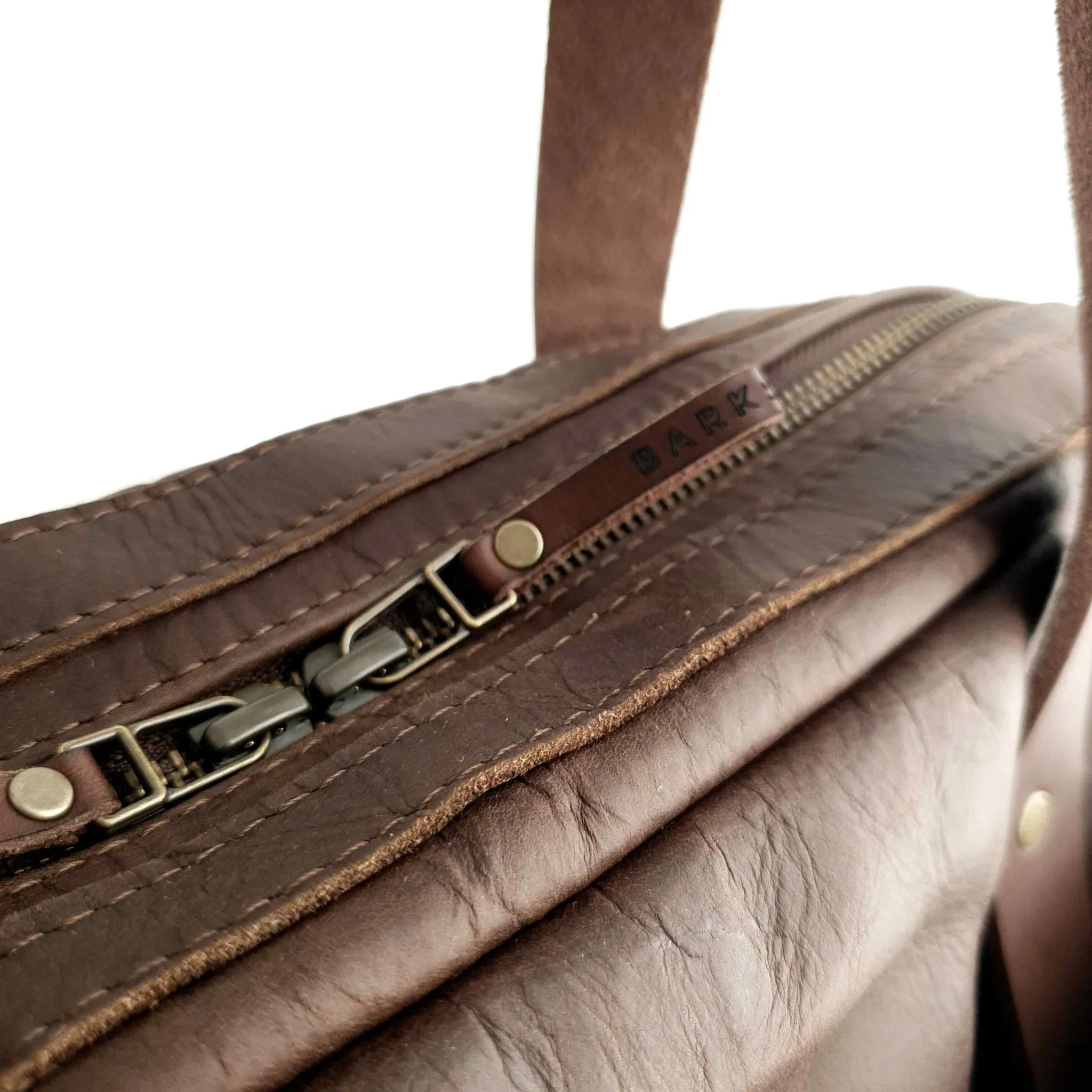 Bark And Mill Leather Laptop Briefcase | Chocolate