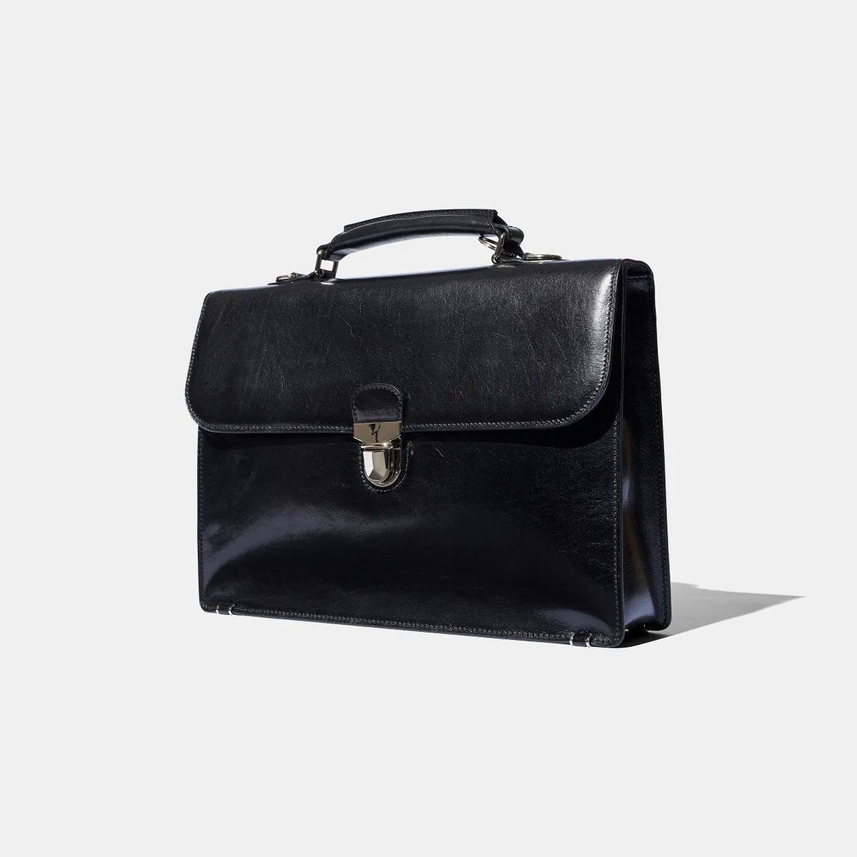 Baron - Small Briefcase BLACK LEATHER