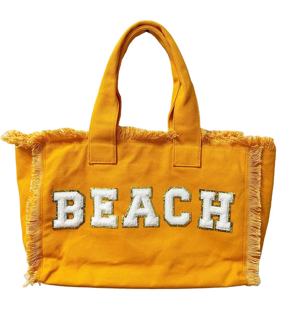 Beach Fringe Canvas Tote Bag - Assorted Colors