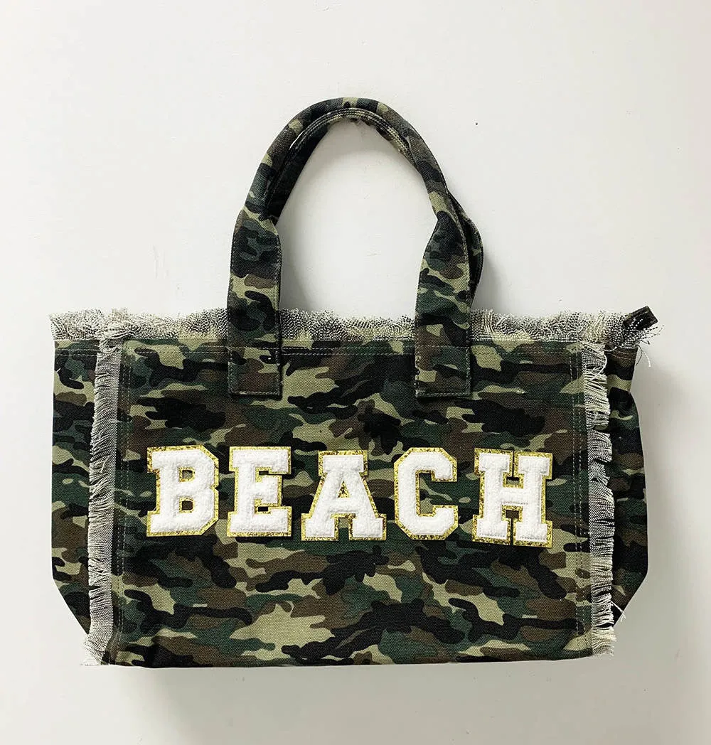 Beach Fringe Canvas Tote Bag - Assorted Colors