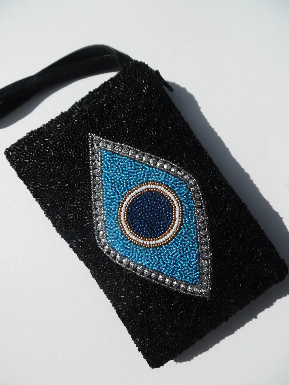 Beaded Evening Wristlet Bag Evil Eye