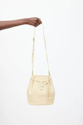 Beige Leather Bucket Bag