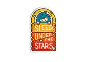 Bigfoot Rainbow Sleep Under the Stars Mini Sticker