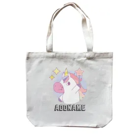 Birthday Unicorn Girl With Magic Wand Addname Canvas Bag