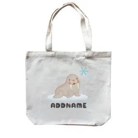 Birthday Winter Animals Snow Seal Addname Canvas Bag