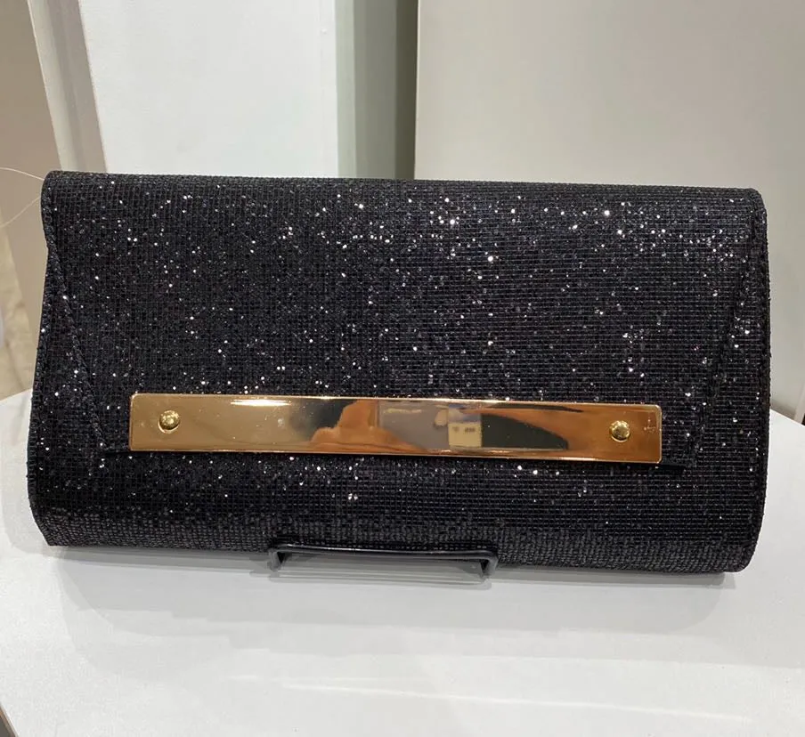 Black Sparkle Clutch Evening Bag