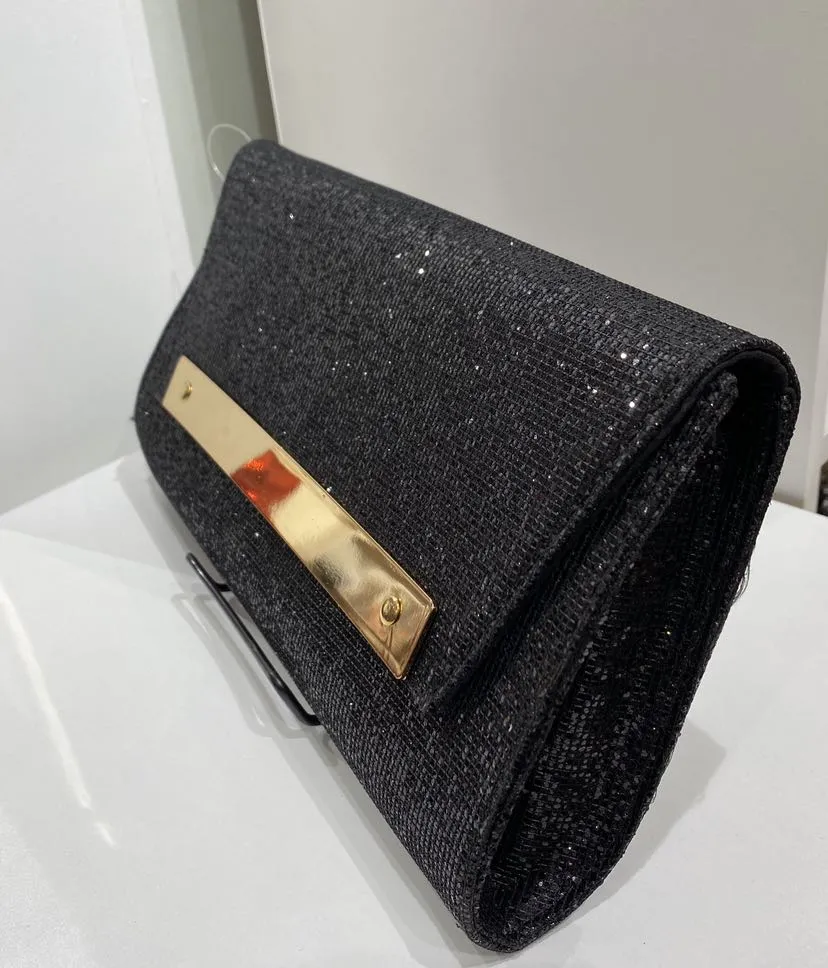 Black Sparkle Clutch Evening Bag