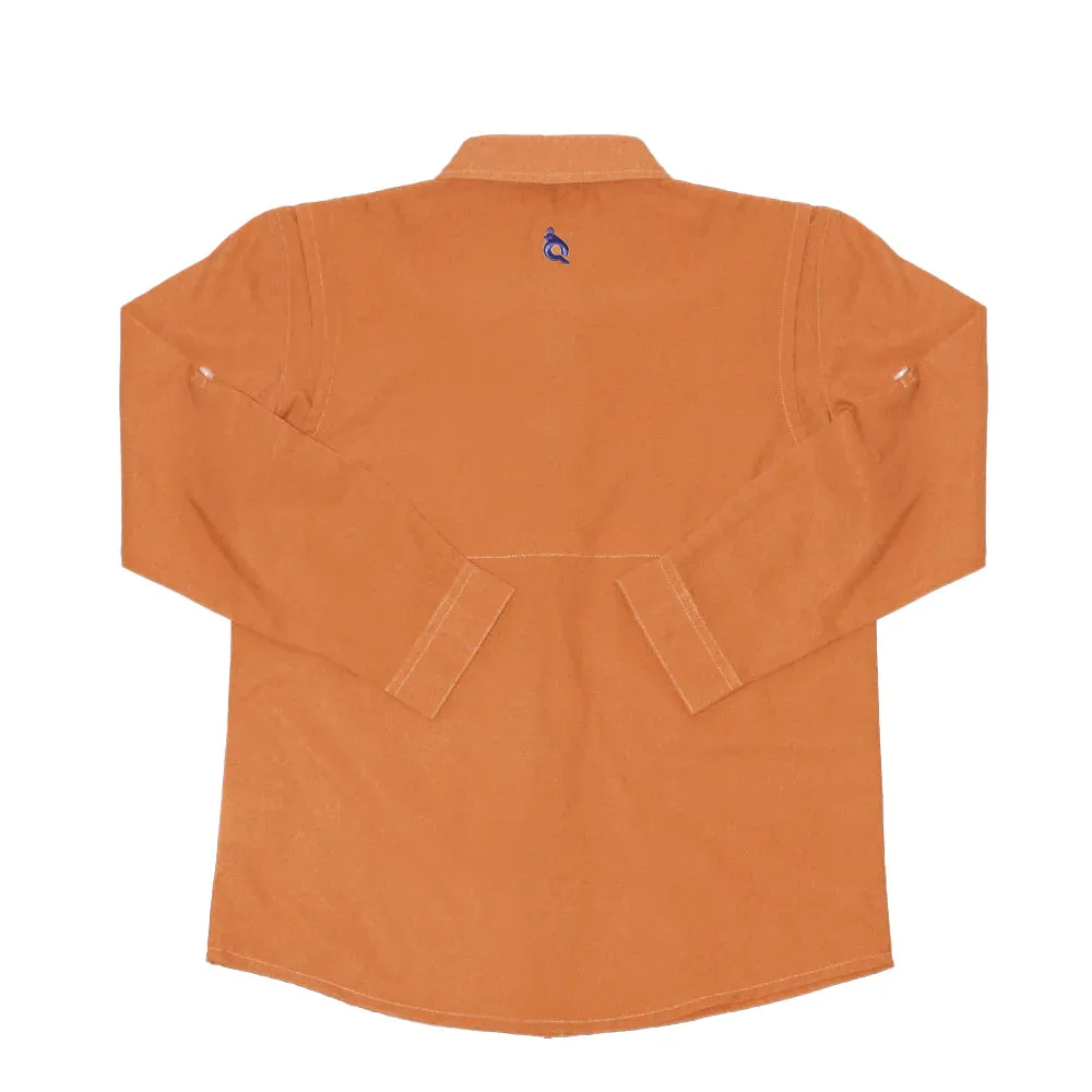 Blaze Orange & Khaki Long Sleeve Shirt