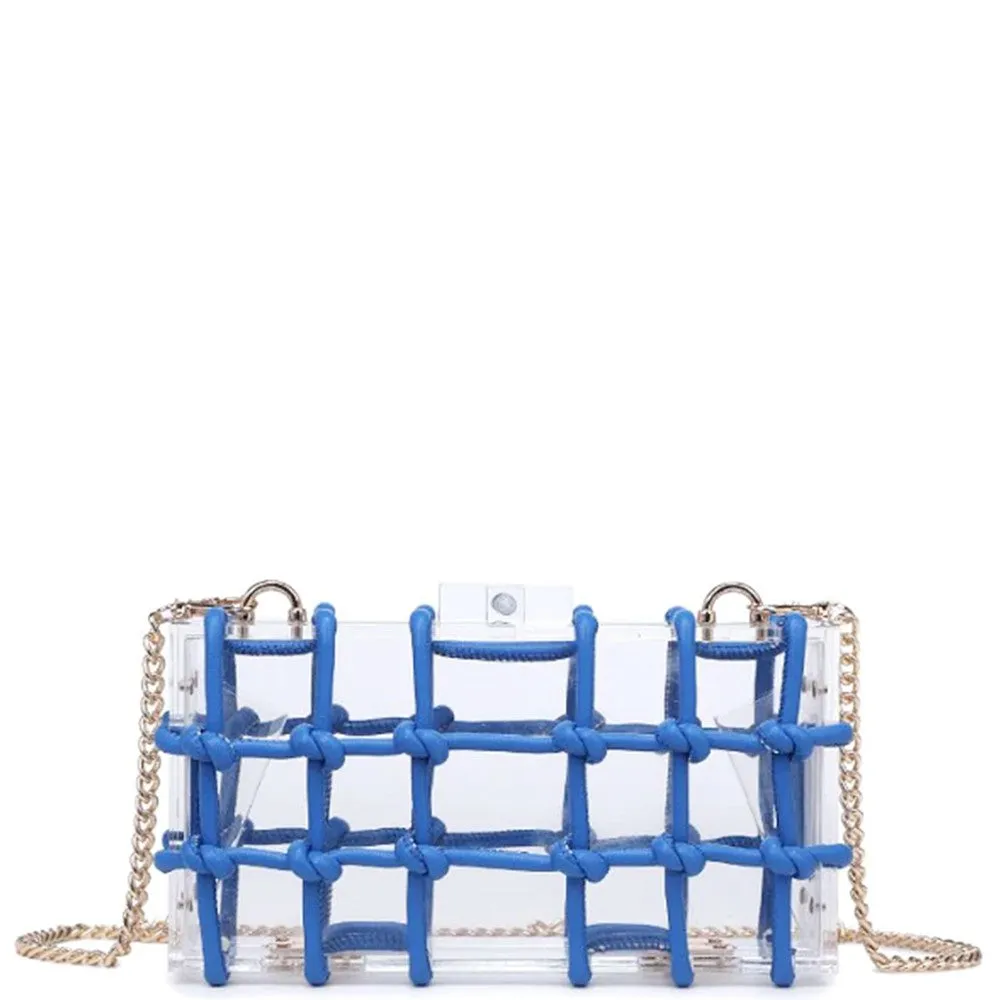 Blue Stylish See Through Design Yesenia Evening Bag