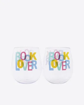 Book Lovers Acrylic Wine Glass Set