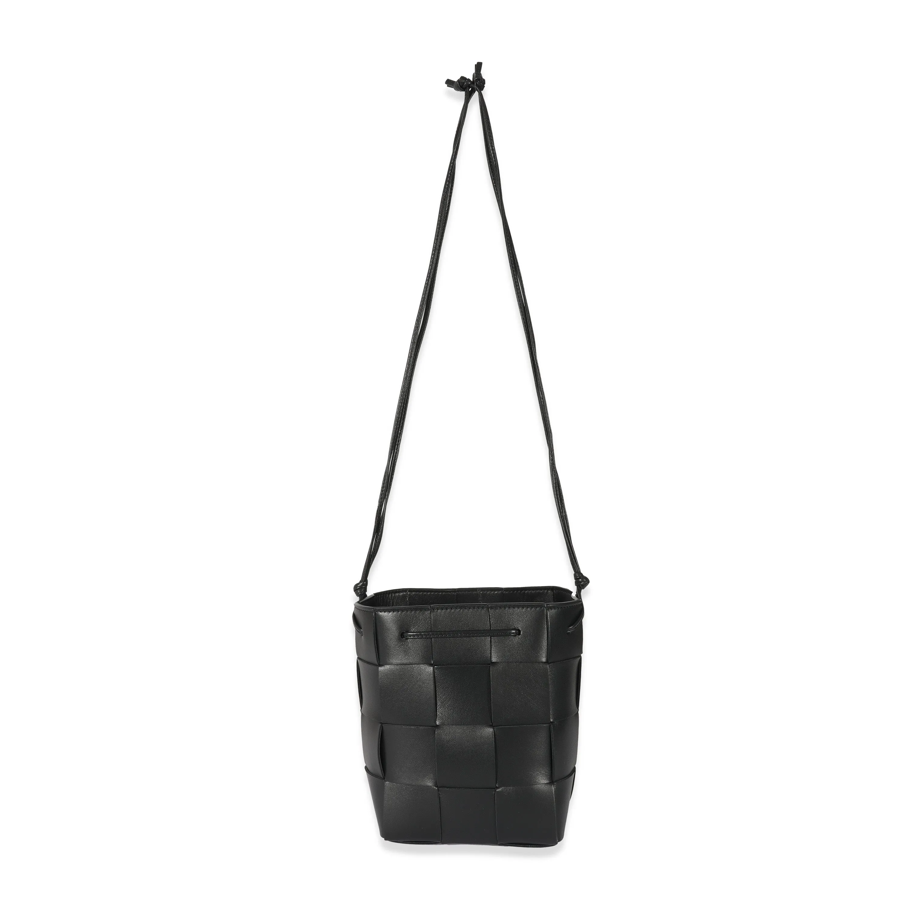 Bottega Veneta Black Intrecciato Leather Bucket Cassette