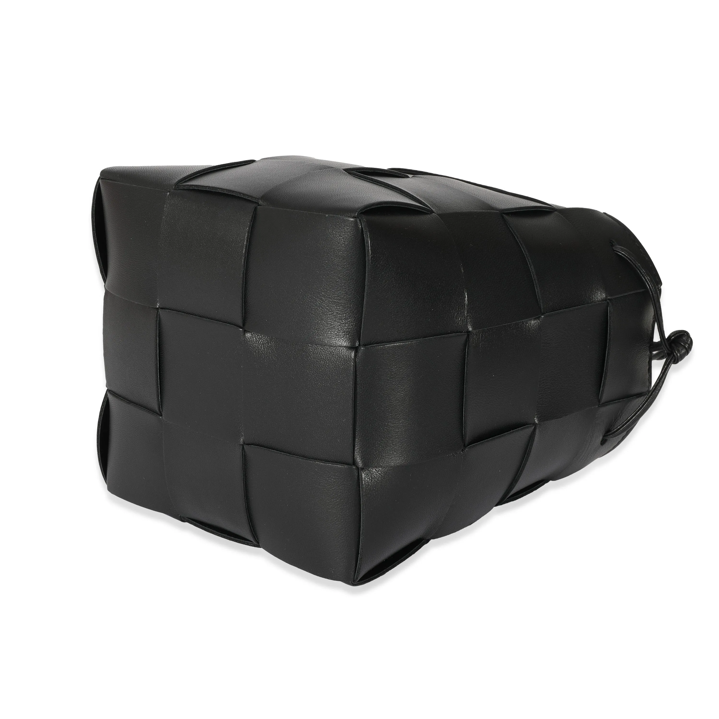 Bottega Veneta Black Intrecciato Leather Bucket Cassette