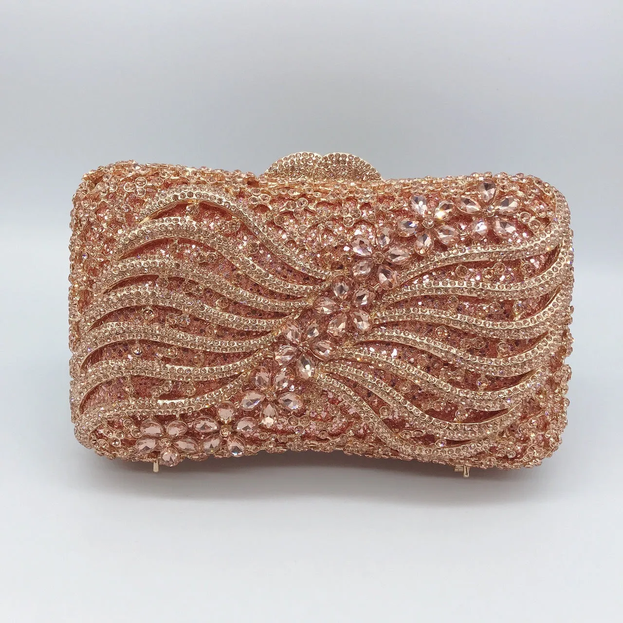 Bow Ribbon Diamond Evening Bag | Hollow Rhinestone Banquet Clutch