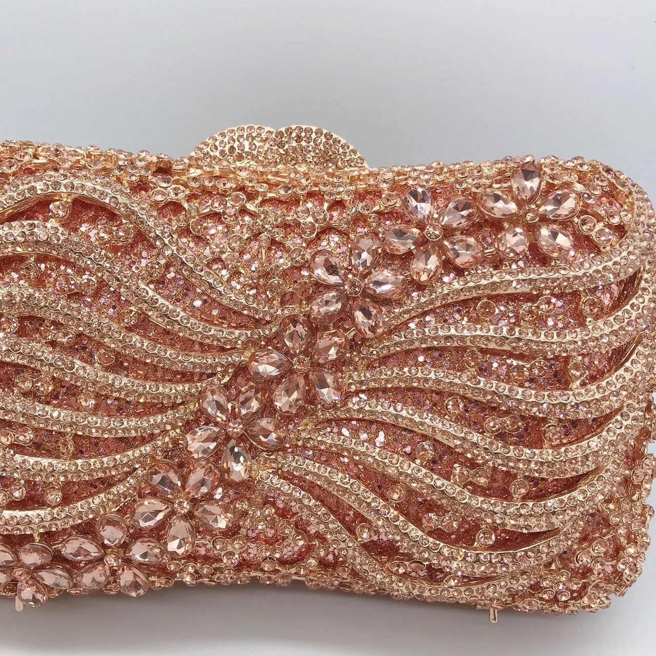 Bow Ribbon Diamond Evening Bag | Hollow Rhinestone Banquet Clutch