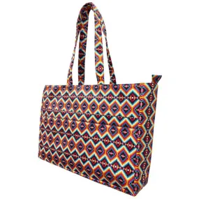 Bright Pink Aztec Nylon Travel Tote