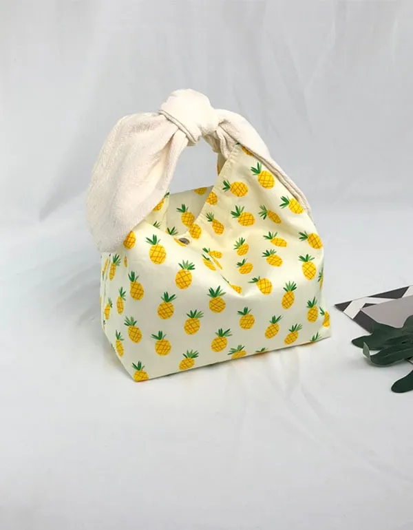 Bunny Ear Flower Canvas Lunch Bag