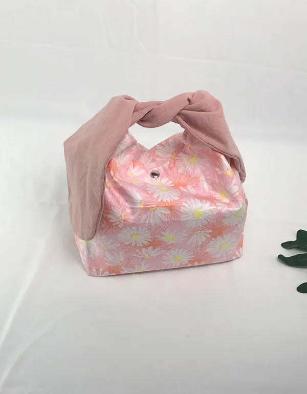 Bunny Ear Flower Canvas Lunch Bag