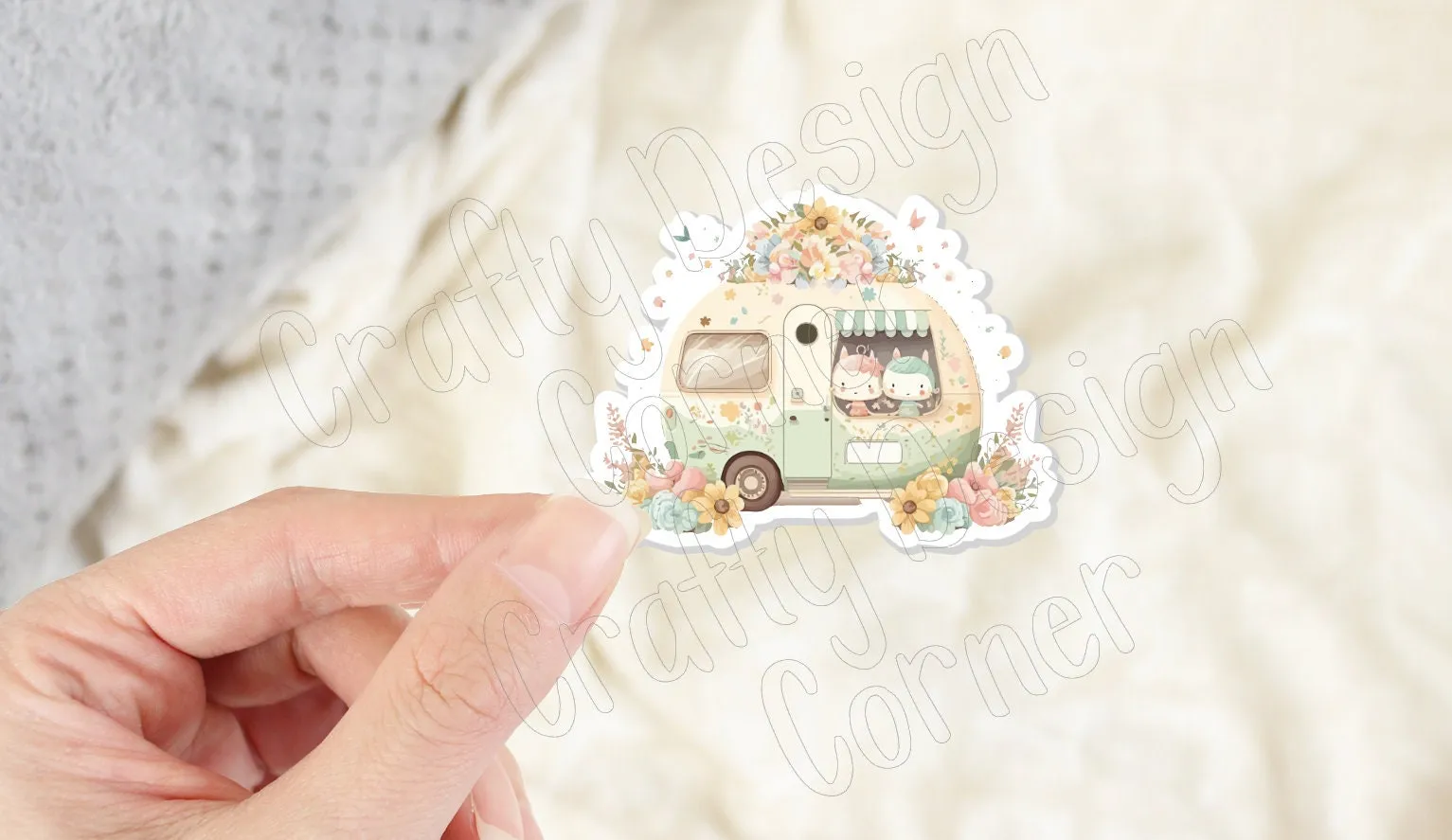 Camping Cats STICKER, Cute Cats Camping sticker, Holographic option