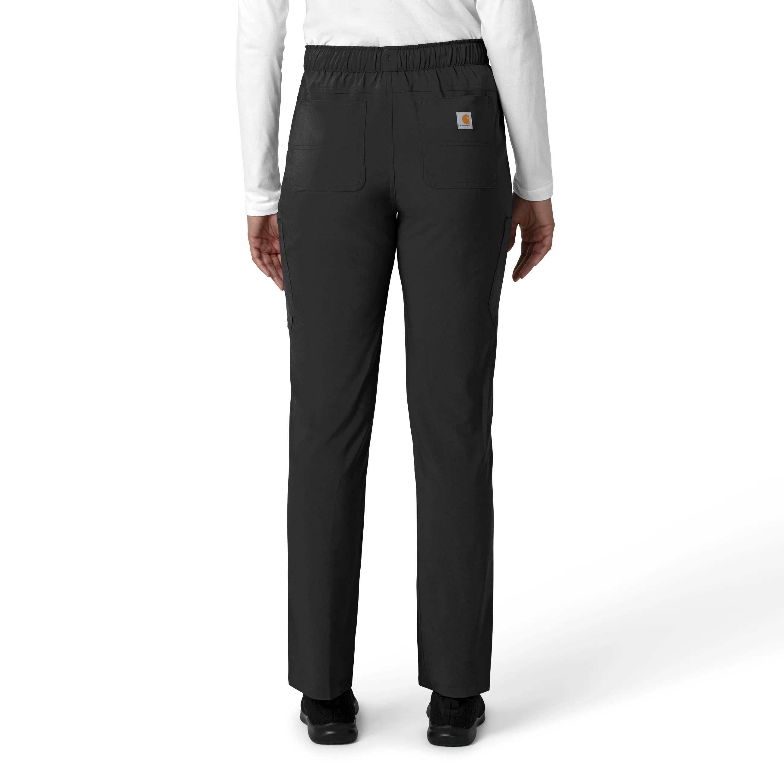 Carhartt Force Cross-Flex Women's Straight Leg Cargo Scrub Pant - Black