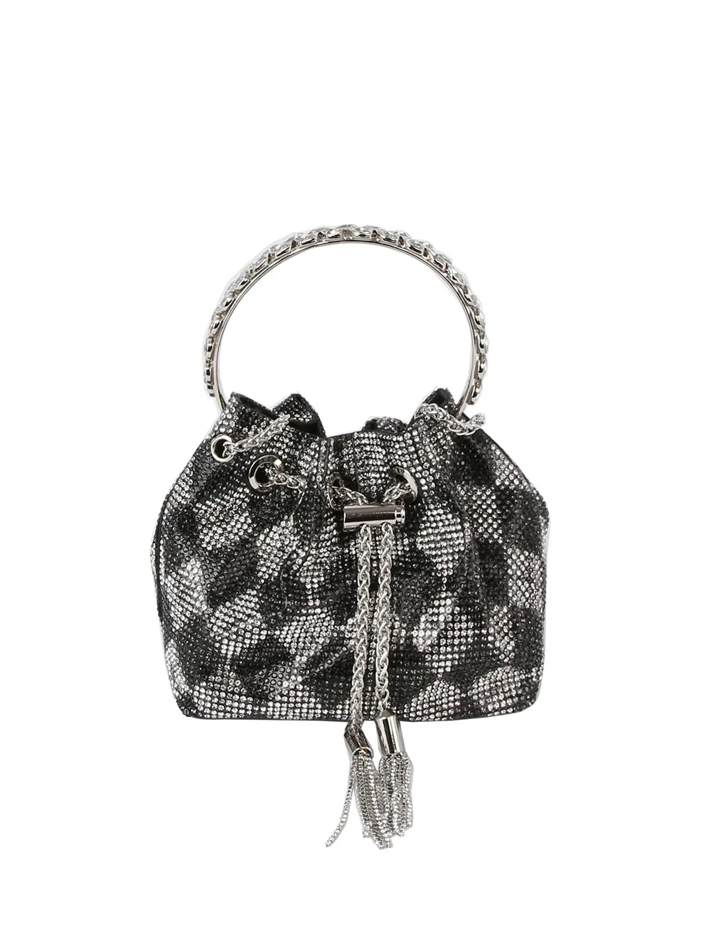 Checkered pattern rhinestone covered petite Evening Bag