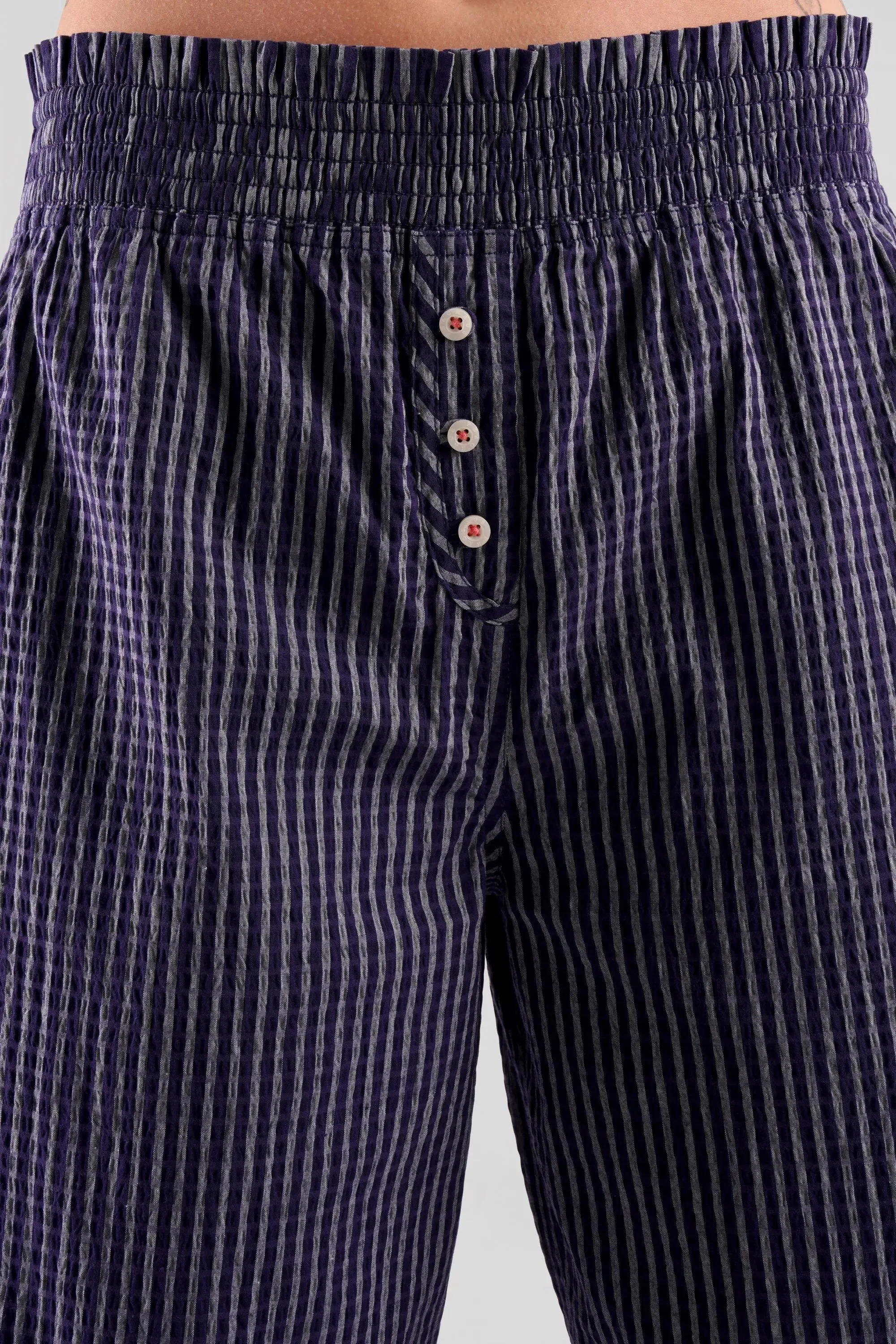 Chicory Striped Woven-Cotton Pyjama Trousers - Indigo Blue