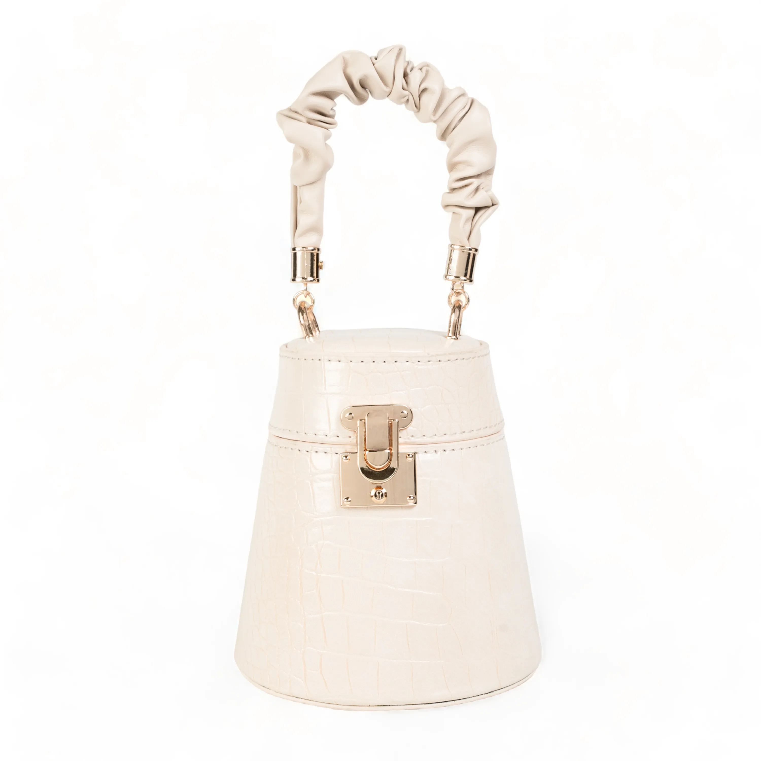 Chokore Crocodile Pattern Mini Bucket Bag (Beige)