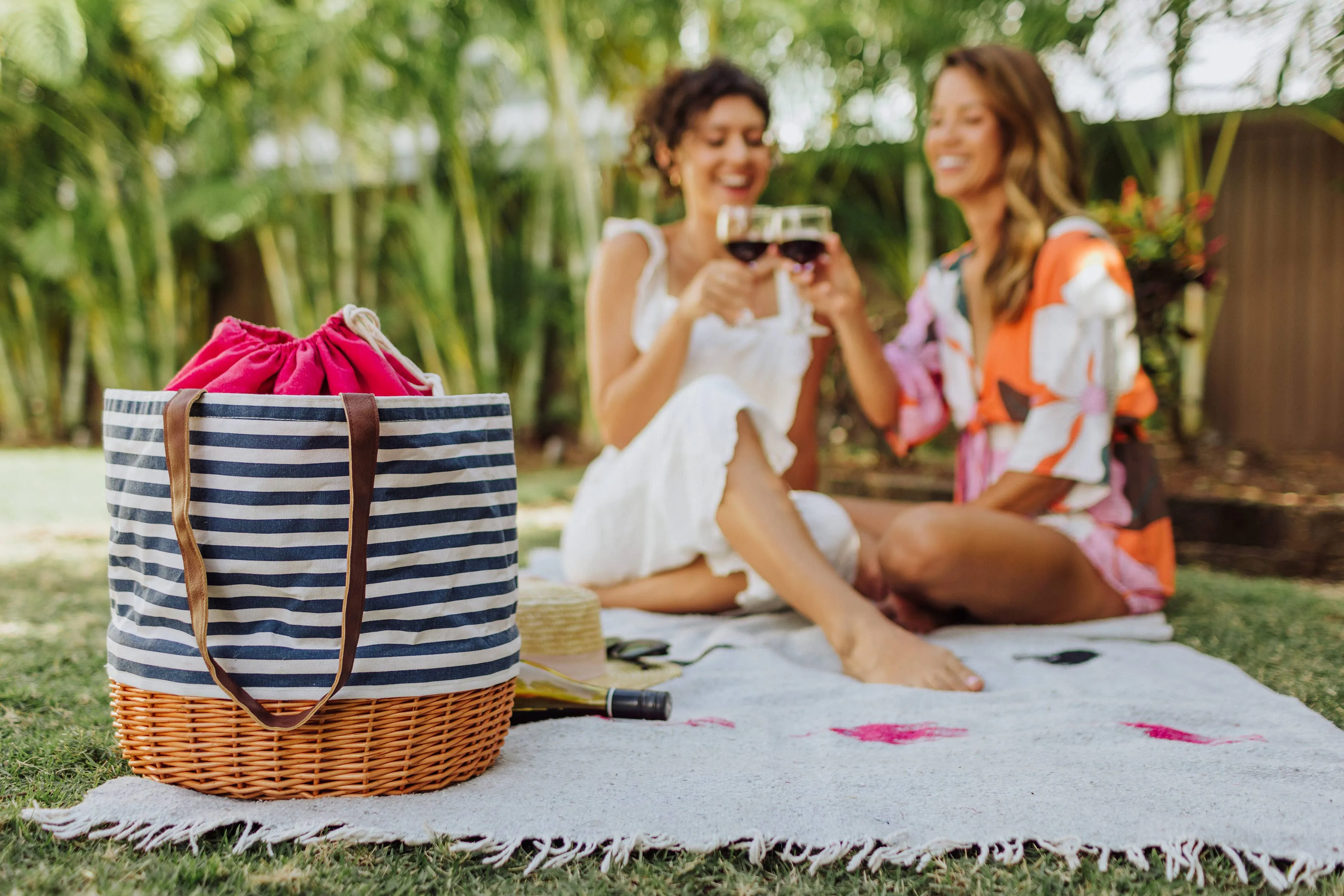 Coronado Canvas and Willow Basket Tote